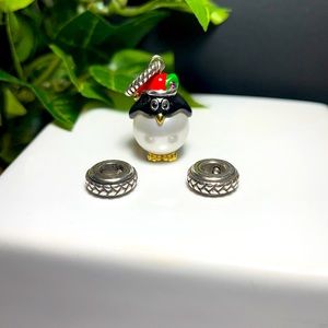 BRIGHTON BRACELET CHARMS PENGUIN TUXEDO & SPACERS